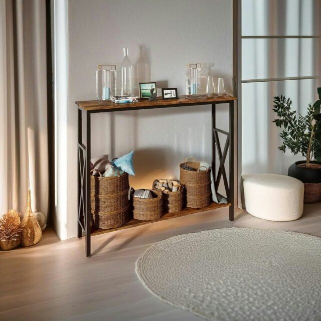 Rackhams Industrial Slim Console Table for Home and Garden - image 1