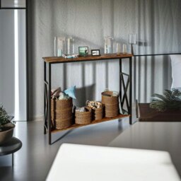 Rackhams Industrial Slim Console Table for Home and Garden - thumbnail 5