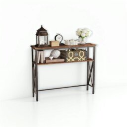 Rackhams Industrial Slim Console Table for Home and Garden - thumbnail 4