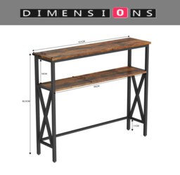 Rackhams Industrial Slim Console Table for Home and Garden - thumbnail 2