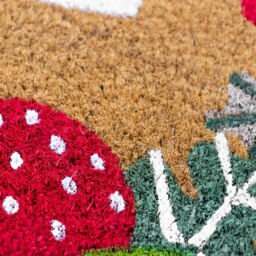 Rackhams Eco-Friendly Latex Backed Coir Entrance Doormat, 40x70cm - Strawberry Fields - 1 - Red - thumbnail 4