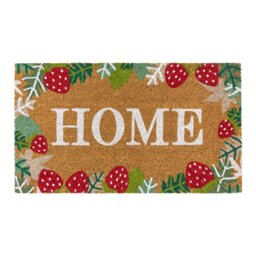 Rackhams Eco-Friendly Latex Backed Coir Entrance Doormat, 40x70cm - Strawberry Fields - 1 - Red - thumbnail 2