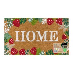 Rackhams Eco-Friendly Latex Backed Coir Entrance Doormat, 40x70cm - Strawberry Fields - 1 - Red - thumbnail 1