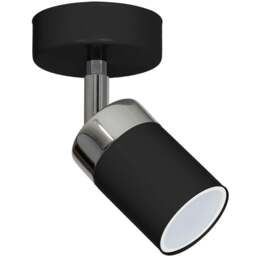 Rackhams Joker Hand Made Ceiling Lamp In Matt Black With Striking Chrome Detail Featuring Minmalistic Slender Cylinder Shades - thumbnail 2