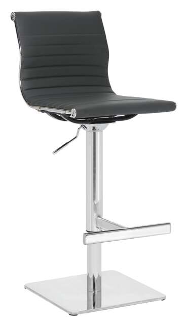 Rackhams Rovigo Deluxe Breakfast Bar Stool, Chrome Footrest, Height Adjustable Swivel Gas Lift, Home Bar & Kitchen Barstool, Charcoal Grey - image 1