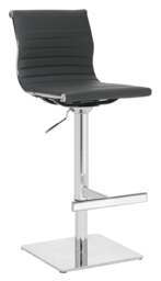 Rackhams Rovigo Deluxe Breakfast Bar Stool, Chrome Footrest, Height Adjustable Swivel Gas Lift, Home Bar & Kitchen Barstool, Charcoal Grey
