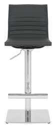 Rackhams Rovigo Deluxe Breakfast Bar Stool, Chrome Footrest, Height Adjustable Swivel Gas Lift, Home Bar & Kitchen Barstool, Charcoal Grey - thumbnail 3