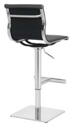 Rackhams Rovigo Deluxe Breakfast Bar Stool, Chrome Footrest, Height Adjustable Swivel Gas Lift, Home Bar & Kitchen Barstool, Charcoal Grey - thumbnail 4