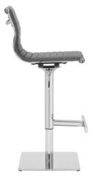 Rackhams Rovigo Deluxe Breakfast Bar Stool, Chrome Footrest, Height Adjustable Swivel Gas Lift, Home Bar & Kitchen Barstool, Charcoal Grey - thumbnail 2