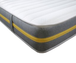 Rackhams Lunar Luxe Hybrid Mattress - Soft Feel, Memory Foam & Spring Support - Yellow - 1 - 2ft6 Shorty Small Single Mattress (75cm x 175cm)