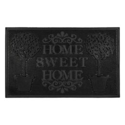 Rackhams Home Sweet Home Scraper Rubber Pin Doormat, 45x75cm, Black - thumbnail 3