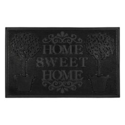 Rackhams Home Sweet Home Scraper Rubber Pin Doormat, 45x75cm, Black - thumbnail 2