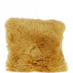 Rackhams Sheepskin Cushion - One Size - Ochre - Sheepskin - thumbnail 1