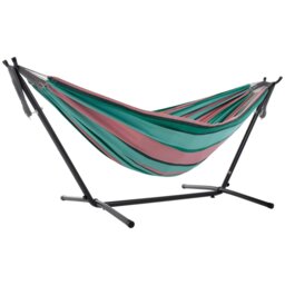 Rackhams Double Cotton Hammock with Stand (250cm) - Watermelon - thumbnail 1
