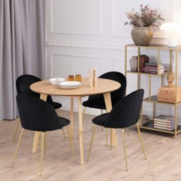 Rackhams Roxby Round Dining Table in Oak 105x76cm - Brown - No - Brown - thumbnail 4