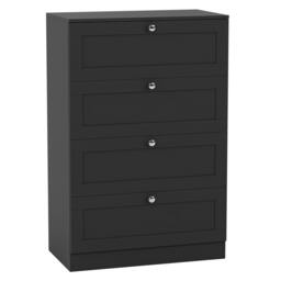 Rackhams Altino 4 Drawer Chest, Black - White - thumbnail 2