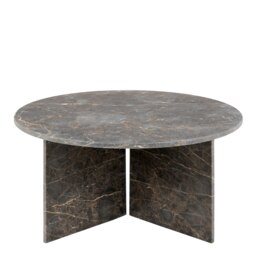 Rackhams Vega Round Coffee Table with Marron Marble Top 90cm - 1 - Marron Marble - Grey - thumbnail 2