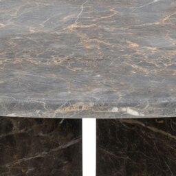 Rackhams Vega Round Coffee Table with Marron Marble Top 90cm - 1 - Marron Marble - Grey - thumbnail 6