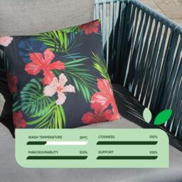 Rackhams Pair of Outdoor Scatter Cushions – Tropical Leaf Design - thumbnail 3
