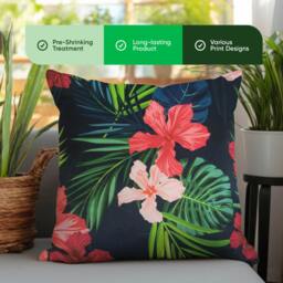 Rackhams Pair of Outdoor Scatter Cushions – Tropical Leaf Design - thumbnail 4
