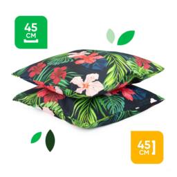 Rackhams Pair of Outdoor Scatter Cushions – Tropical Leaf Design - thumbnail 2