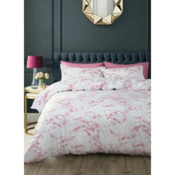 Rackhams Marble Printed Cotton Blend Duvet Cover and Pillowcase Set - Grey - King - thumbnail 2