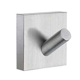 Rackhams Single Brushed Chrome Towel Hook (45mm x 45mm) Wall Mounted Bathroom Storage Square Robe Hooks Clothes Hanger Coat Peg