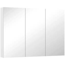 Rackhams Three-Mirror Bathroom Storage Cabinet - White - White