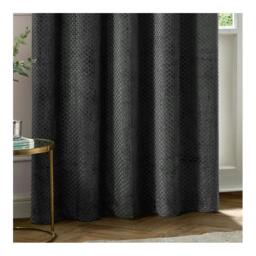 Rackhams Neptune Velvet Eyelet Curtains - Charcoal - 229m x 229cm - Charcoal - 100% Polyester - thumbnail 3