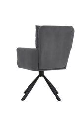 Rackhams Modern Upholstered Swivel Armchair with Black Legs - Grey - thumbnail 5