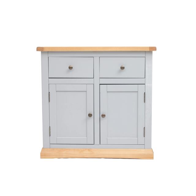 Rackhams Bomporto Light Grey 2 Drawer 2 Door Sideboard Brass Knob - Light Grey - image 1