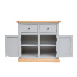 Rackhams Bomporto Light Grey 2 Drawer 2 Door Sideboard Brass Knob - Light Grey - thumbnail 5