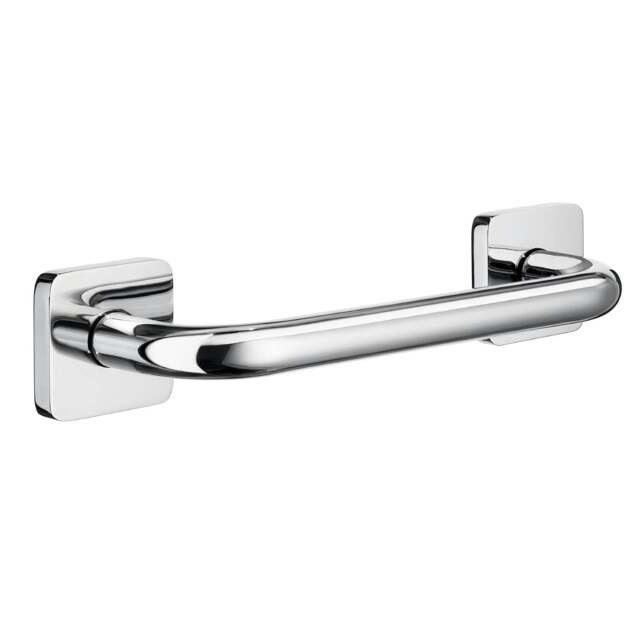 Rackhams Polished Chrome Grab Bar 26.7cm Toilet Handle or Bath Shower Safety Hand Rail for Elderly, Disabled, Seniors Mobility Aid