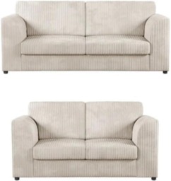Rackhams Chicago Jumbo Cord 3+2 Sofa Set - Grey - thumbnail 4