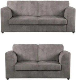 Rackhams Chicago Jumbo Cord 3+2 Sofa Set - Grey