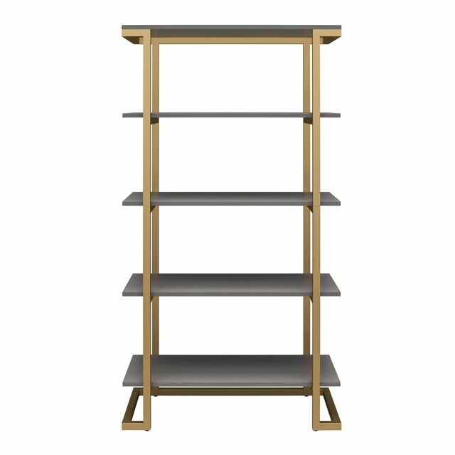 Rackhams Camila 5 Shelf Bookcase Graphite Grey / Golden - Grey - image 1