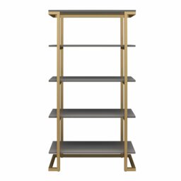 Rackhams Camila 5 Shelf Bookcase Graphite Grey / Golden - Grey