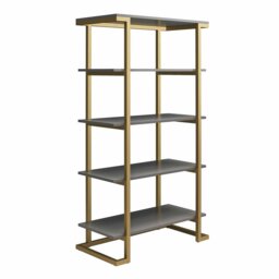 Rackhams Camila 5 Shelf Bookcase Graphite Grey / Golden - Grey - thumbnail 2