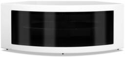 "Rackhams PANGEA Gloss Black and White Beam-Thru Glass Doors Curved Unit Tru-Corner 32""-50"" TV Cabinet - 1 - MDF - Black White" - thumbnail 6