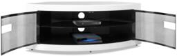 "Rackhams PANGEA Gloss Black and White Beam-Thru Glass Doors Curved Unit Tru-Corner 32""-50"" TV Cabinet - 1 - MDF - Black White" - thumbnail 4