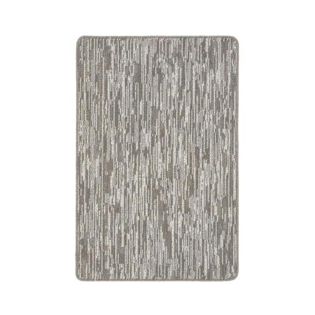 Rackhams Washable Broken Striped Grey Mat and Runner - 50X80 cm - image 1