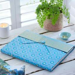Rackhams Extra Large Sari Fabric Photo Album - Blue