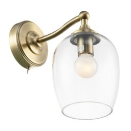 Rackhams Traditional Wall Light Fitting in Antique Brass with Clear Glass Shade - thumbnail 5