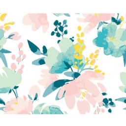 Rackhams Graphic Flower Wall Mural - Blush & Jade - Blush & Jade - Medium - W300cm x H240cm - thumbnail 2