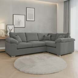 Rackhams Delta Full Jumbo Cord 4 Seater Corner Sofa - Pink - Right Hand Facing - thumbnail 2