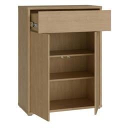 Rackhams Alice Springs Shoe Cabinet with 2 Doors Push-to-Open & 1 Drawer Push-to-Open in Elegancia Oak - Matt - Standard - Elegancia Oak - thumbnail 5