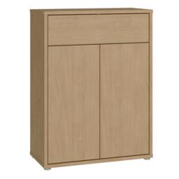 Rackhams Alice Springs Shoe Cabinet with 2 Doors Push-to-Open & 1 Drawer Push-to-Open in Elegancia Oak - Matt - Standard - Elegancia Oak - thumbnail 2