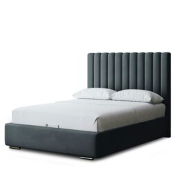 Rackhams Evangeline Divan Bed with Upholstered Headboard - Grey (Steel) - Super King / 6ft - thumbnail 2