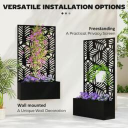 Rackhams Metal Raised Garden Bed with Trellis, Outdoor Elevated Planter Box - thumbnail 5