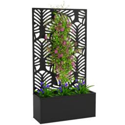 Rackhams Metal Raised Garden Bed with Trellis, Outdoor Elevated Planter Box - thumbnail 2